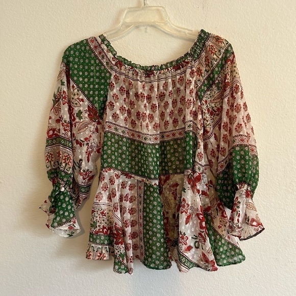 ZARA Patchwork Printed Blouse NWOT Size XS - Picture 7 of 7